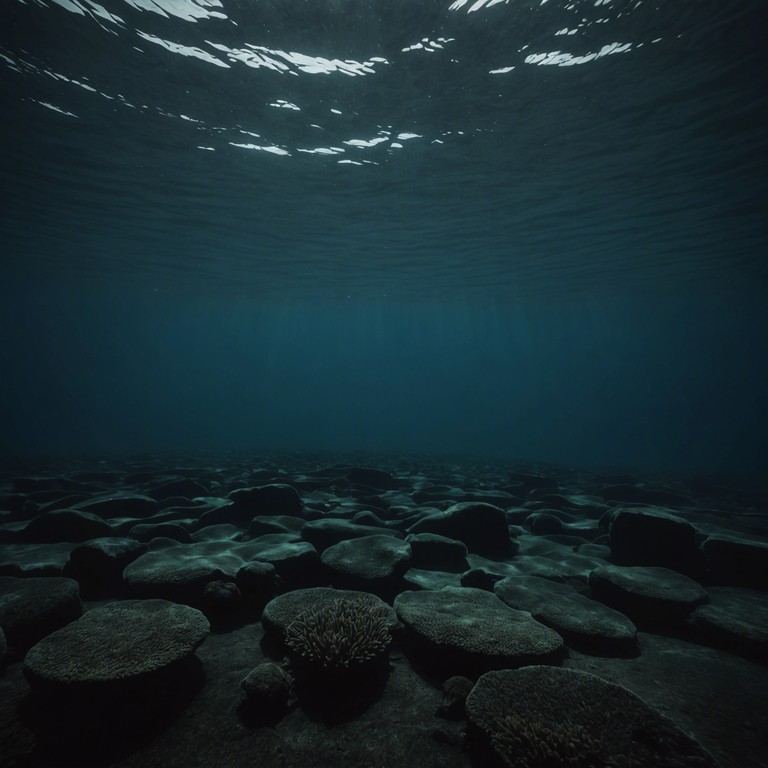 This track embodies the simmering anger lurking below serene aquatic surfaces. The music starts with subtle rumbling bass, progressively building with layers of synthesized echoes and beats, mimicking the eerie yet forceful movements of deep sea currents. The track aims to reflect the complex emotion of suppressed anger through a haunting electronic arrangement.