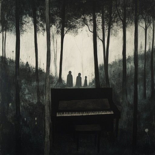 This piece offers an eerie, soft piano lullaby layered with forest sounds and whispering children. It creates an unsettling yet captivating experience, merging innocence with a hint of danger, perfect for halloween stories or dark themed fairytales.