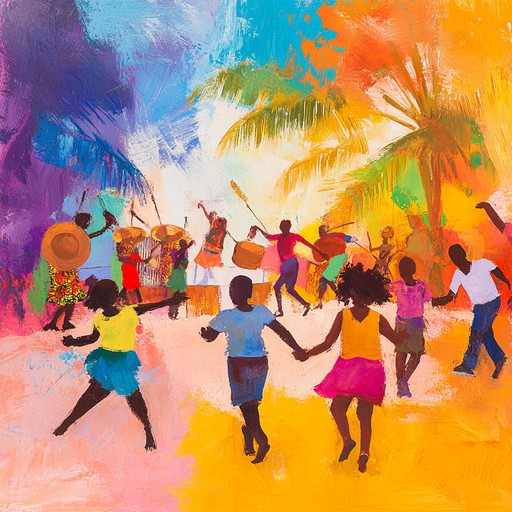 An upbeat instrumental featuring steelpan sounds that evokes the lively atmosphere of children celebrating at a caribbean carnival, full of rhythm and excitement