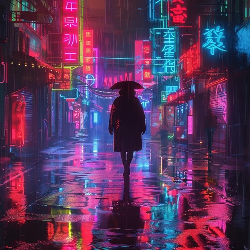 The song captures the melancholic essence of a solitary wanderer in a neon lit cyberpunk metropolis, reflecting on lost dreams and wistful memories. Synths create a haunting melody, echoing through the digital haze, reminding the listener of the humanity within the machine.