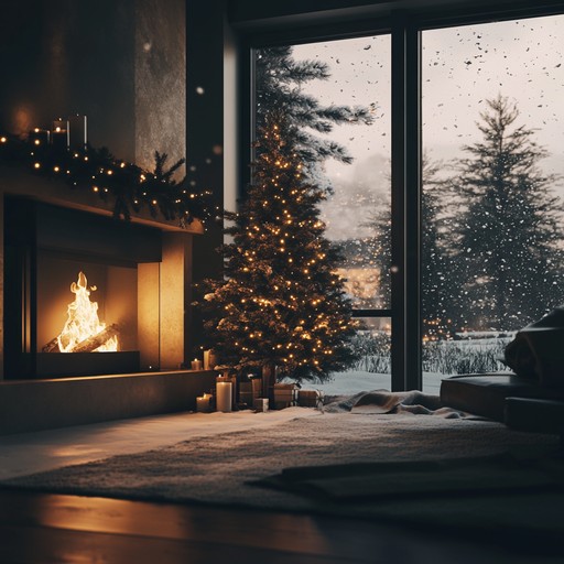 A musical composition that captures the essence of holiday festivities through its cheery melodies and warm tones, invoking images of snowy landscapes, sparkling decorations, and cozy gatherings.