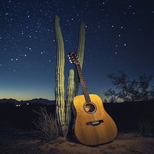 A gentle composition featuring acoustic guitar that reflects the calm and vastness of a starlit desert landscape.