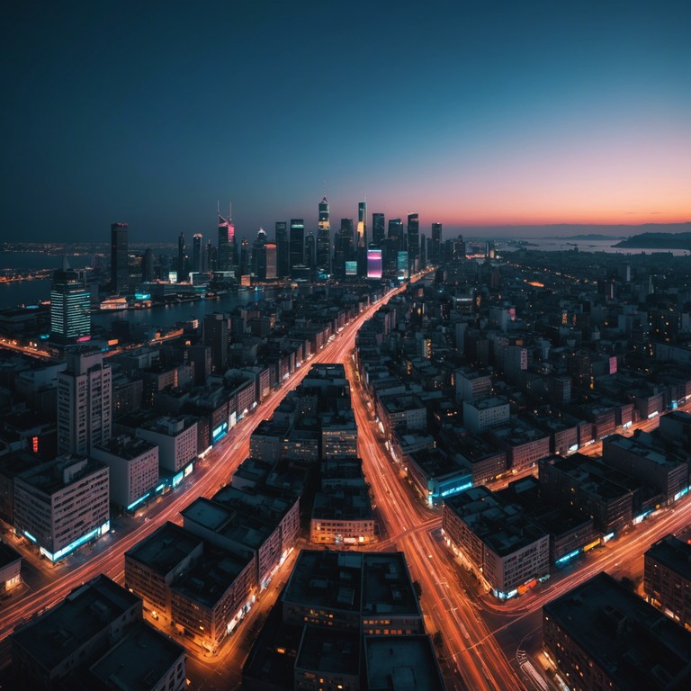 Visualizing a lone figure wandering through bustling city streets at night, the neon lights cast long shadows as they reflect on towering buildings, evoking feelings of solitude amid the urban chaos.