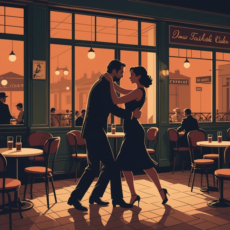 Imagine an evening in paris, under the streetlights of rue montorgueil, as couples dance to a bittersweet tango that tells a story of love both joyful and melancholic. The music captures the essence of the city's romance and nostalgia, weaving through the melodies of the bandoneon.