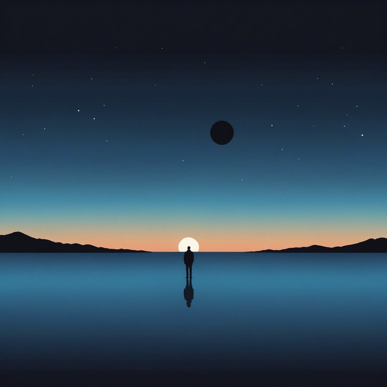 Echoes of cosmic silence mirrors the quiet expanse of space, utilizing gentle synthesizer waves to create a reflective and deeply meditative soundscape. Perfect for relaxation or introspective moments.