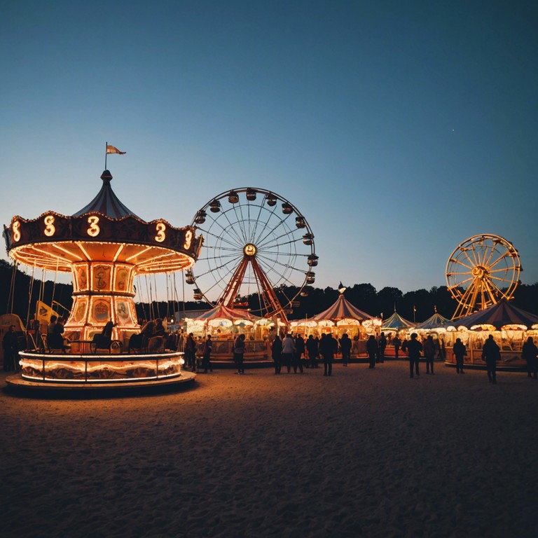 Under a canopy of stars, the soft rhythms of a marimba gently play amidst the backdrop of a soft spoken carnival, where every note adds a layer of enchantment and transports listeners to a time of wonder and intimate confessions shared beside carousel lights.