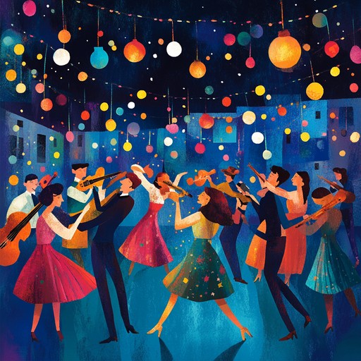 An uplifting klezmer instrumental that inspires joyful dancing and celebration. The spirited clarinet melodies entwine with lively fiddle and accordion harmonies, creating an atmosphere of exuberance. Dynamic rhythms drive the energy forward, urging listeners to join the festive dance.