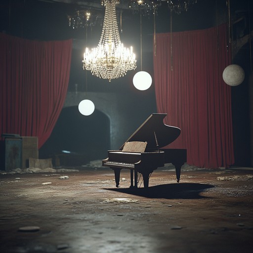 An instrumental journey led by a melancholic piano that paints the picture of a bygone era, where each note tells a story of lost love and lingering shadows in an empty hall