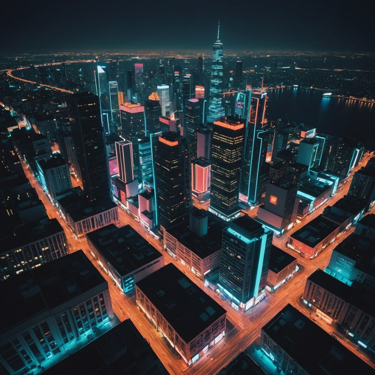 Imagine soaring above a futuristic city, lights blurring as electronic beats pulse through the air. This track is characterized by its high energy rhythm and atmospheric electronic sounds that mimic the hustle and bustle of urban life. The composition leverages dynamic shifts to create a sense of acceleration and intensity, ideal for capturing the essence of a nighttime cityscape from a bird’s eye view.