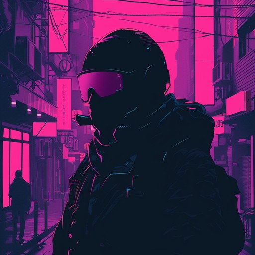 Imagine yourself walking through the neon-lit streets of a sprawling, high-tech city in the distant future. The air is thick with the hum of machinery and the distant sounds of police sirens. As you navigate the shadowy alleys and bustling main streets, an ominous, pulsing electronic beat begins to build, accompanied by glitchy, distorted synths and deep, rumbling basslines. The track evolves with layers of haunting melodies and industrial noises, painting a vivid picture of a world where technology has taken over and danger lurks around every corner