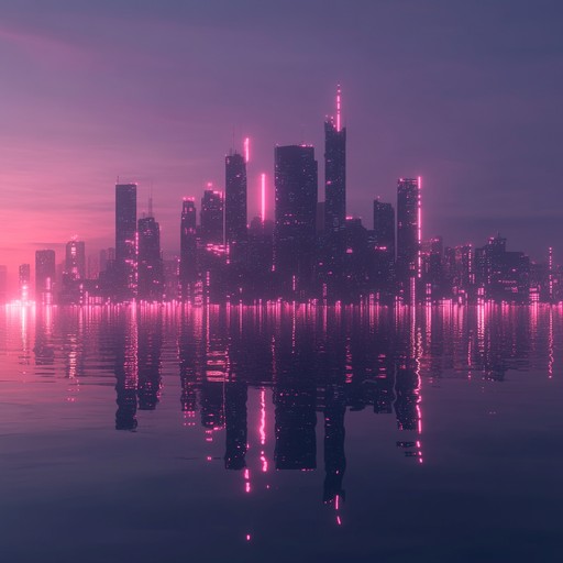 Dive into tranquil synth layers that create a reflective and futuristic atmosphere, inviting listeners to explore calm within a bustling digital metropolis. Each note envelops you, transporting you into a serene cyberpunk world where technology and peace coexist harmonically.