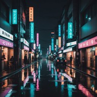 heartfelt melody under misty neon lights