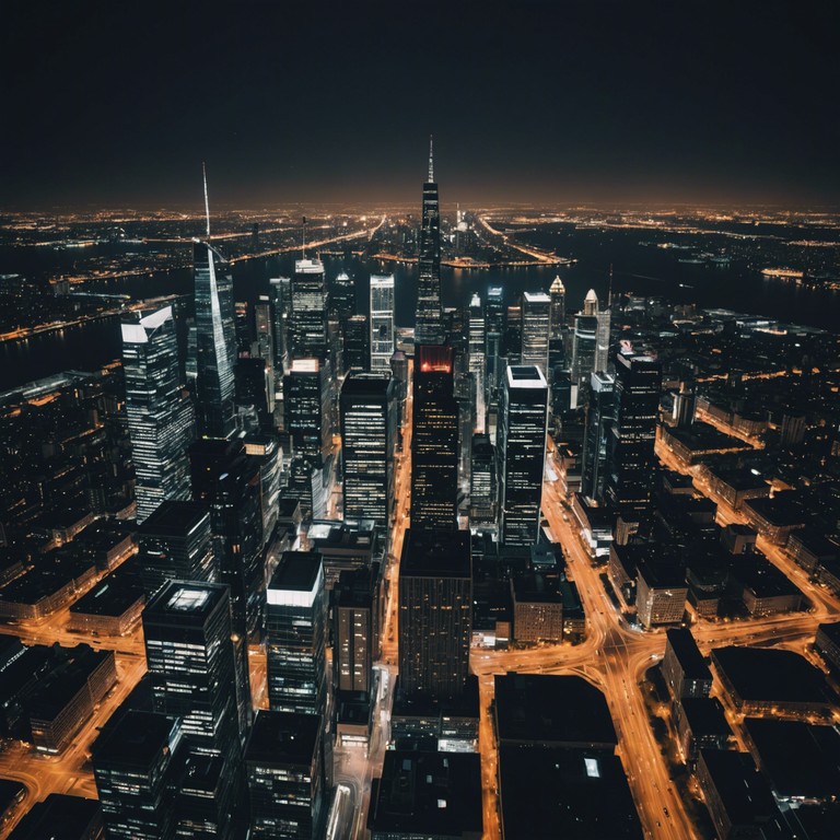 Imagine a piece that captures the essence of a bustling city transitioning into the tranquility of the nighttime. Layers of ambient soundscapes blend with the distant, muffled sounds of city life, creating an ethereal urban dream. This track invites you to float above skyscrapers, observing the rhythmic pulse of the nightlife merging with the peaceful, starry sky.