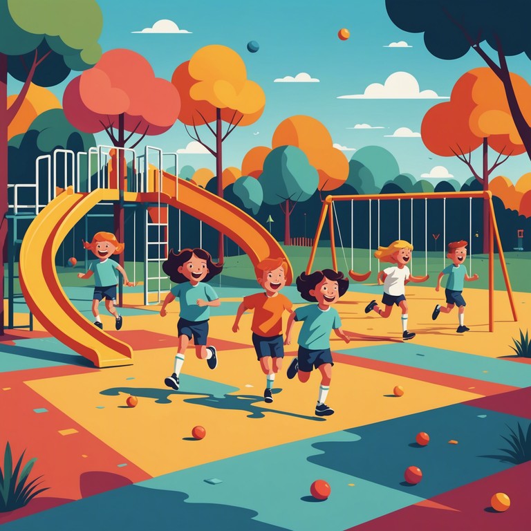 This composition features whimsical melodies that evoke images of children playing under the sun, using the charming tones of a xylophone to highlight moments of joy and play.