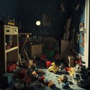 eerie melody unfolds through toy sounds, building suspense effectively.