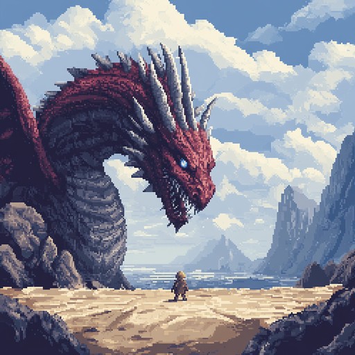 A nostalgic journey through a labyrinth of 8 bit sounds, evoking the feel of early video games with a heroic quest theme as the driving narrative. Each note brings pixelated landscapes to life, letting listeners dive into a realm where fantasy meets chiptune. A nostalgic journey through a labyrinth of 8 bit sounds, evoking the feel of early video games with a heroic quest theme as the driving narrative. Each note brings pixelated landscapes to life, letting listeners dive into a realm where fantasy meets chiptune.