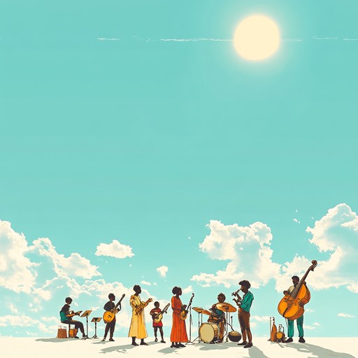 An energetic instrumental that fuses various world music styles, using the marimba to create a joyful melody that promotes happiness and unity across cultures.