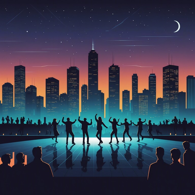 This track brings to life the essence of a bustling city at night, encapsulated by dramatic disco beats and deep, rhythmic bass that pulsates through the air. The melody carries the spirit of late night adventures and illuminated skylines, making it impossible not to move to the groove.