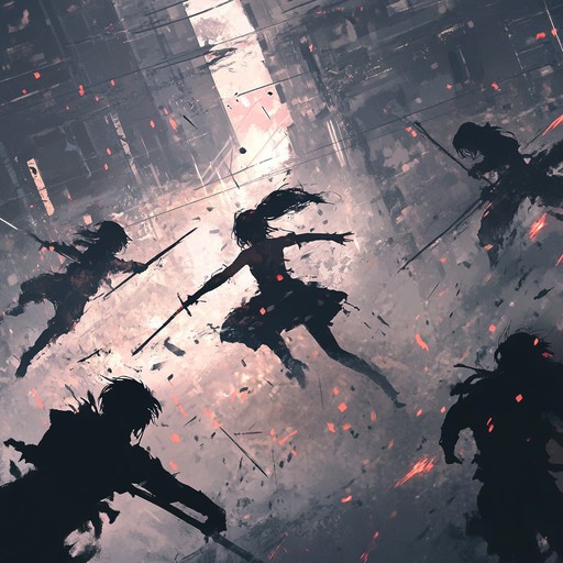 In this music track, a classic anime fight scene is captured where the tension of a decisive battle builds. Featuring a full orchestral arrangement, the piece moves from subtle, tension filled sequences to grand, energetic releases as the narrative of the fight unfolds. Expect heroic themes and a climactic build where the melody carries the emotion of the on screen action.
