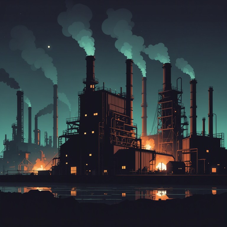 An intense heavy metal track inspired by the imposing industrial landscapes, with brooding riffs and a relentless tempo that mirrors the mechanical life within steel mill factories. The composition delves deep into themes of isolation and the monumental scale of urban industrialization.
