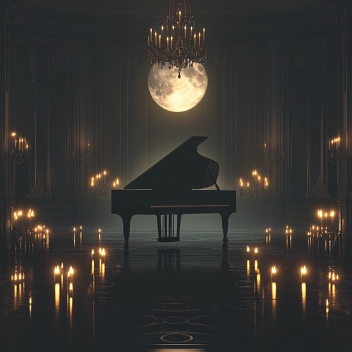 An instrumental composition that blends romantic piano melodies with the eerie tones of dark cabaret, creating a haunting and enchanting atmosphere reminiscent of a moonlit dance in a shadowy theater.