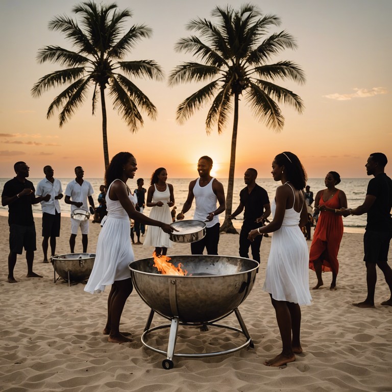 Imagine standing on the shore as the sun dips below the horizon, the sky painted in breathtaking colors, and the sound of steelpan filling the air with majestic calypso melodies that elevate your spirit.