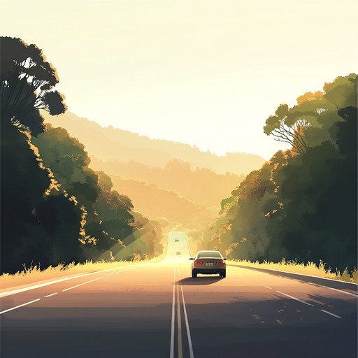 Imagine cruising down a scenic highway, windows down, wind in your hair as the sunlight bathes everything in a warm glow. This track combines soft rock guitar riffs and gentle percussion to craft an uplifting ambiance perfect for summer adventures.