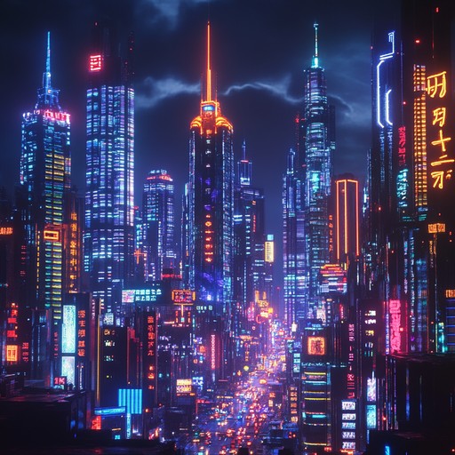 An uplifting and rhythmic instrumental track featuring vibrant synths and a steady beat that evokes visions of a neon lit metropolis. The melodies swirl in complex layers, creating a futuristic pop soundscape that feels both otherworldly and irresistibly catchy.