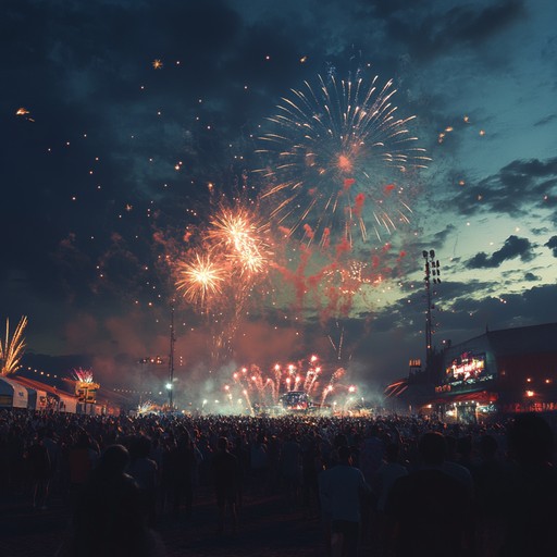 This lively tune sets the stage for a joyful festival with melodies bursting with excitement. Rhythmic beats invite everyone to dance, while colorful harmonies mimic the spectacle of fireworks illuminating the night sky. The piece is designed to lift spirits and unite people in celebration.