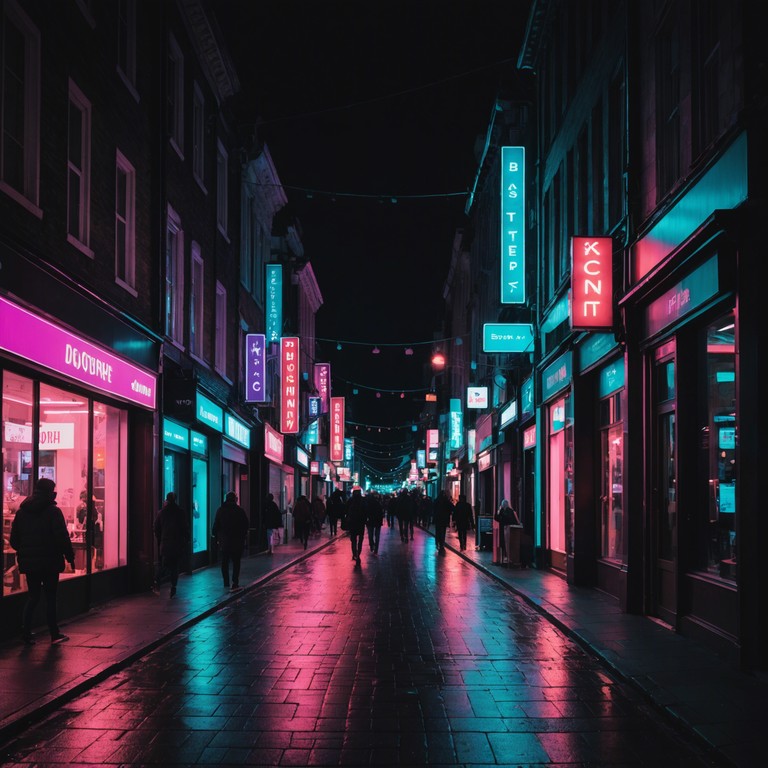 Imagine wandering through neon lit city streets at night, with the pulsing rhythms of electronica guiding your steps. Each beat suggests a story, a fleeting encounter, an unseen dream. This track combines deep bass synthesizers with atmospheric electronic sounds to capture the vibrant essence of urban life after dark.