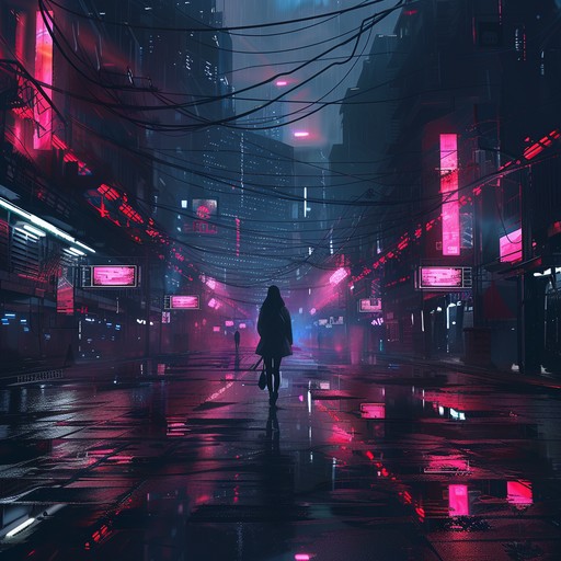 Imagine yourself walking alone through the neon-lit streets of a futuristic city at night. The air is thick with the hum of advanced technology and the distant sounds of flying vehicles overhead. This dark, atmospheric track captures that mood with heavy, pulsing basslines, glitchy electronic textures, and haunting synth melodies that paint a picture of a dystopian future.