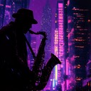 an urban groove blending jazz and electronica under city lights