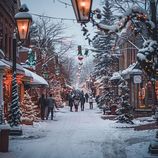 Imagine a joyful celebration on a snowy evening, where vibrant holiday decorations light up a bustling main street. The music captures the essence of a festive blues rock sound, blending the soulful melancholy of blues with the energetic vibes of rock. The track features a lively guitar that weaves through the classic rhythm, creating an atmosphere of both celebration and nostalgia. Perfect for capturing the spirit of the winter holidays while keeping the groove alive.