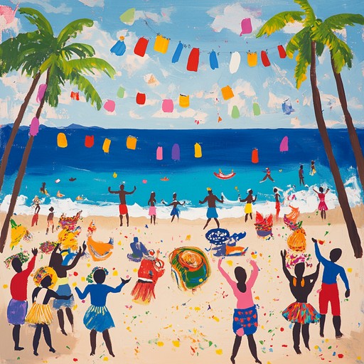 Feel the sun kissed rhythm as you move to this vibrant celebration of tropical island life, where each beat invokes the warmth, joy, and festive spirit of a beach party.