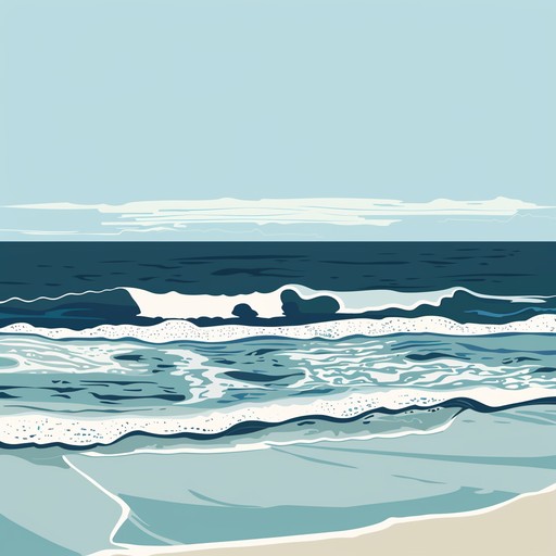 This piece captures the essence of a lazy, sunlit day at the beach with gentle waves lapping at the shore, creating a serene and tranquil atmosphere. The music is designed to evoke feelings of peace and calm as if lounging by the seaside.