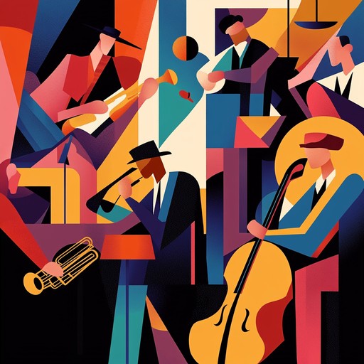 The track features frenzied swing rhythms intertwined with unpredictable melodic lines, creating an exhilarating musical experience. The chaotic yet coherent arrangement captures the essence of a bustling 1920s jazz club with a modern twist.