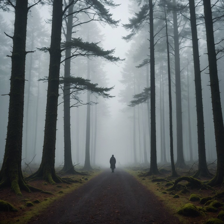 Creating an almost tangible atmosphere of foreboding and suspense, this composition leverages sparse theremin sounds to simulate the ethereal whispers and wails of a shadowy realm, increasingly enveloping the listener in a more profound sensory experience of horror.