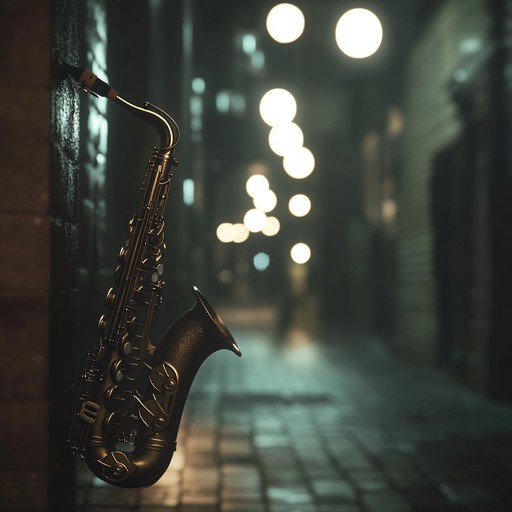 Imagine walking under glowing city lights, accompanied by smooth saxophone melodies in a chill jack swing style, perfect for a reflective and nostalgic ambiance.