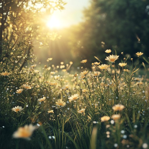 Imagine a gentle walk through a summer meadow, with soft stomping rhythms that blend seamlessly into the background. The composition inspires a sense of tranquility and connectedness with nature, making one feel the warmth of the sun and the cool summer breeze.