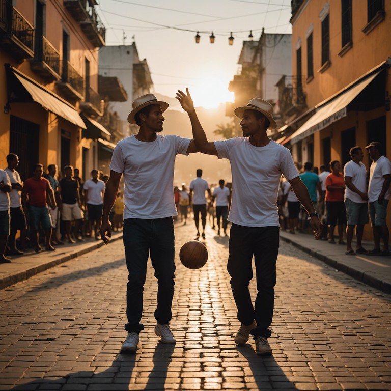 A composition that brings the dawn to life with euphoric salsa rhythms and the heartfelt joy of a community celebration. It's a musical embodiment of the spirit found in the heart of latin america's most festive gatherings, capturing the essence of joy, unity, and cultural pride in every beat.