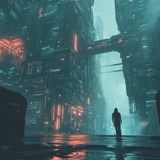 An unsettling mix of eerie dystopian soundscapes and dynamic future bass rhythms, creating a tense and nerve wracking atmosphere.