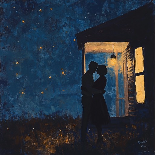 Captures steamy southern evenings with gently strummed guitar, conveying intimate moments beneath the stars. The track paces gracefully, blending cozy porch ambiance with the warmth of connection and whispers of tenderness.