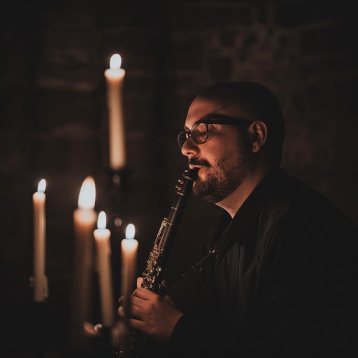 Immerse yourself in a moody blend of traditional klezmer music interwoven with eerie ambient sounds. The intricate clarinet melodies evoke a deep sense of tradition, while dark tonal undercurrents create an atmosphere of ancient secrets and shadows.