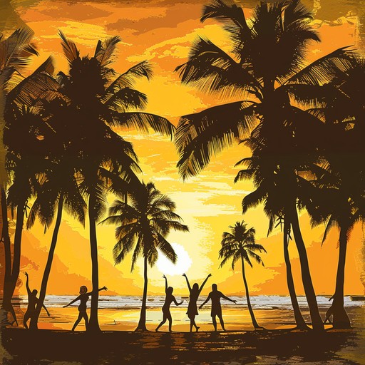 A mesmerizing instrumental track that captures the essence of a triumphant celebration under a sunlit tropical canopy. The music evokes images of palm leaves swaying in a rhythmic dance as the melody progresses with a joyful and victorious spirit. This piece uniquely blends the vibrant energy of a tropical paradise with the uplifting sensation of an achieved victory.