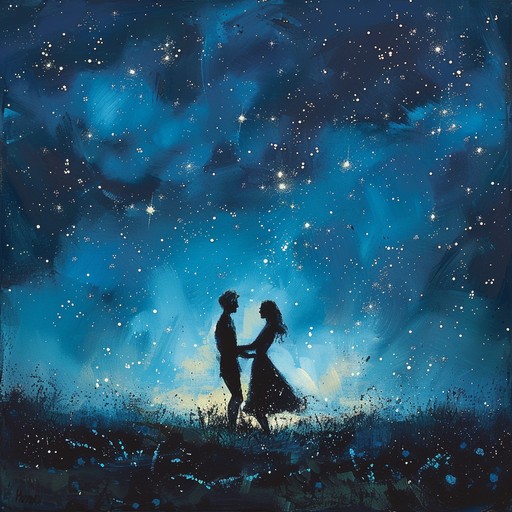 A delicate, intimate waltz evoking the magic of a couple dancing under a star studded sky, their hearts connected and softly swaying to the timeless rhythm of love