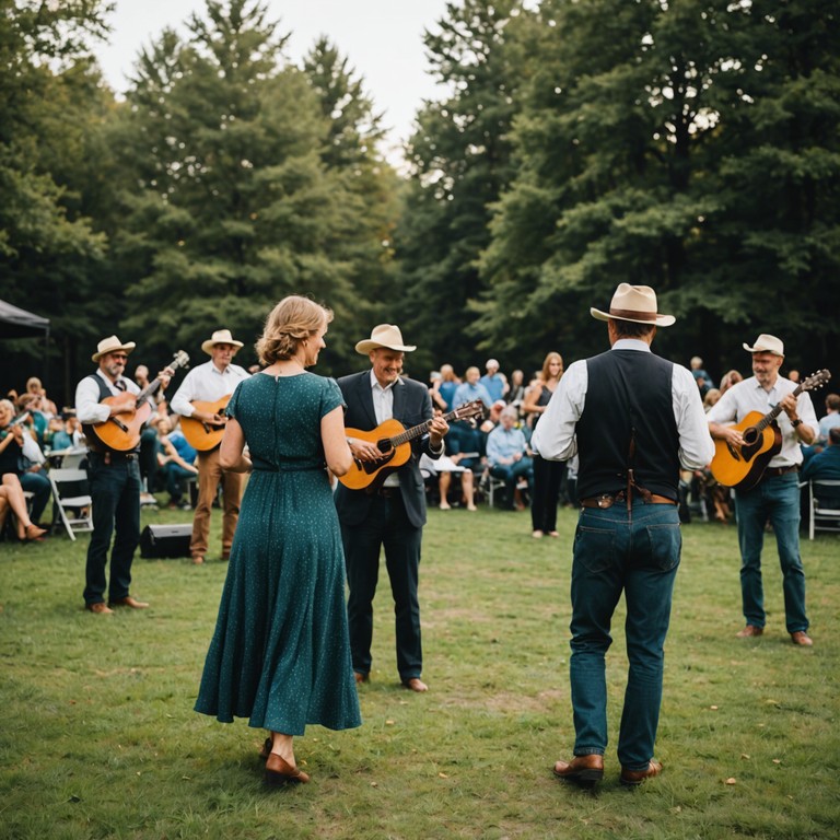 A vivacious track ideal for background music in festive scenarios, matching the lively beats of traditional bluegrass with a modern, joyful twist. As the banjo leads the melody, listeners can almost feel the energy of a festive rural festival.