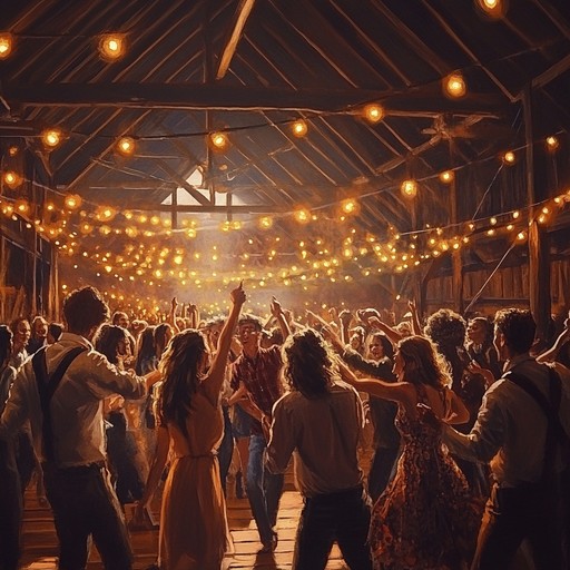 A lively instrumental celebrating the spirit of country gatherings, featuring spirited banjo and fiddle interplay and dynamic rhythm section perfect for a barn jubilee