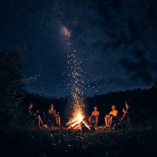 Picture a cheerful folk rock track that sets the perfect scene for happy gatherings. With lively acoustic guitar riffs and rhythmic beats, this instrumental evokes the warmth and camaraderie of friends sharing stories and songs around a flickering fire.