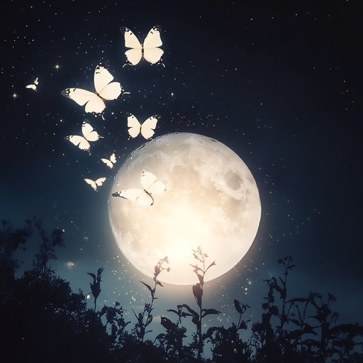 An instrumental anime track embodying the enchanting dance of butterflies fluttering under the moonlight. The light and whimsical melody creates a dreamy atmosphere, transporting listeners to a magical night filled with wonder.