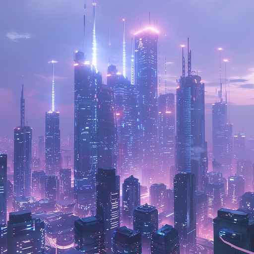 A track combining intense electronic beats with haunting, ethereal soundscapes, evoking the neon lit streets of a dystopian future. Perfect for capturing the essence of a cyberpunk metropolis.